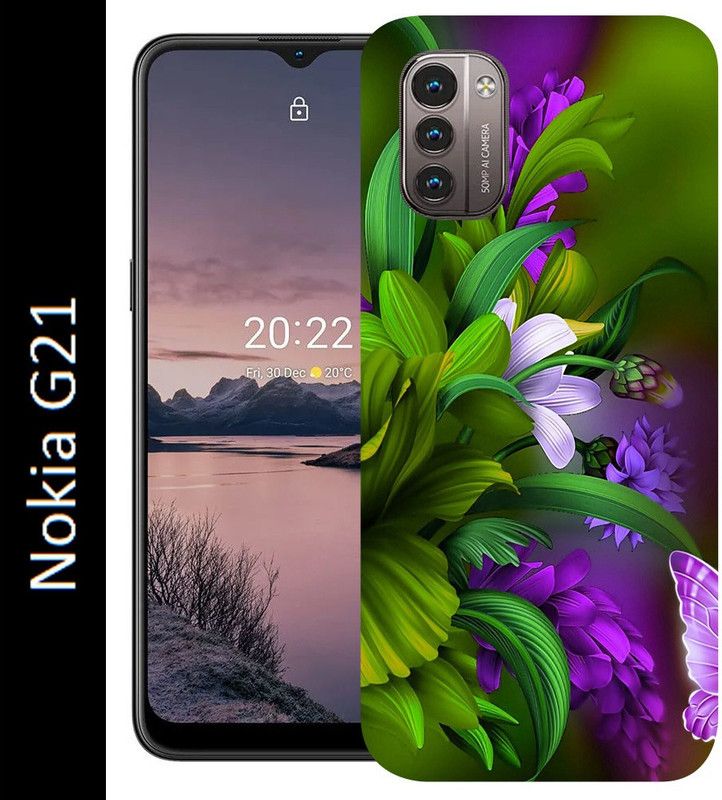 mitzvah Back Cover for Nokia G21  (Green, Purple, Grip Case, Silicon, Pack of: 1)