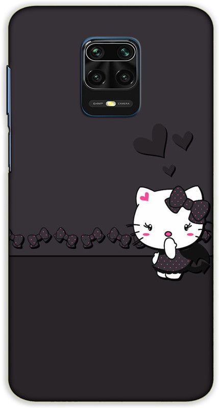 iprinto Back Cover for Redmi Note 10 Lite, Mi Redmi Note 9 Pro Hello Kitty Back Cover  (Black, Hard Case, Pack of: 1)