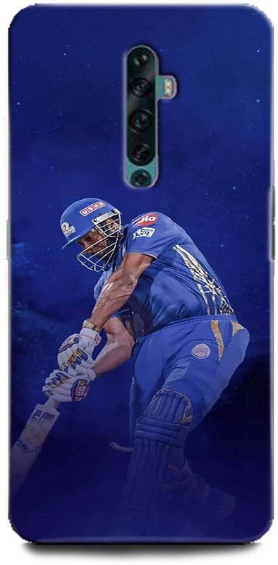 Afterglow Back Cover for OPPO Reno2 F CRICKET, IPL, IPL LOGO, MI LOGO, MUMBAI INDIANS, POLLARD  (Multicolor, Shock Proof, Pack of: 1)