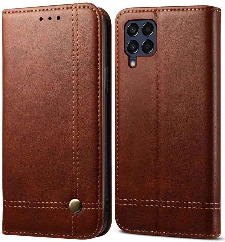Pirum Flip Cover for Samsung Galaxy M33 5G  (Brown, Magnetic Case, Pack of: 1)