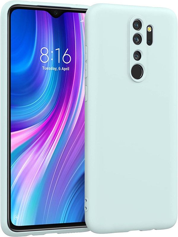 vonzee Back Cover for Redmi Note 8 Pro Liquid Silicone Full Body Protection Case With Microfiber Cloth Case  (Green, Shock Proof, Silicon, Pack of: 1)