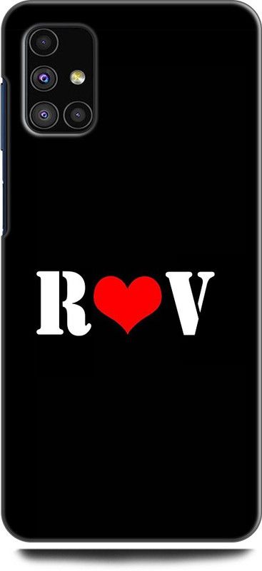 Afterglow Back Cover for SAMSUNG Galaxy M51 R V, R LOVES V, NAME, LETTER, ALPHABET, RV LOVE, HART  (Multicolor, Shock Proof, Pack of: 1)