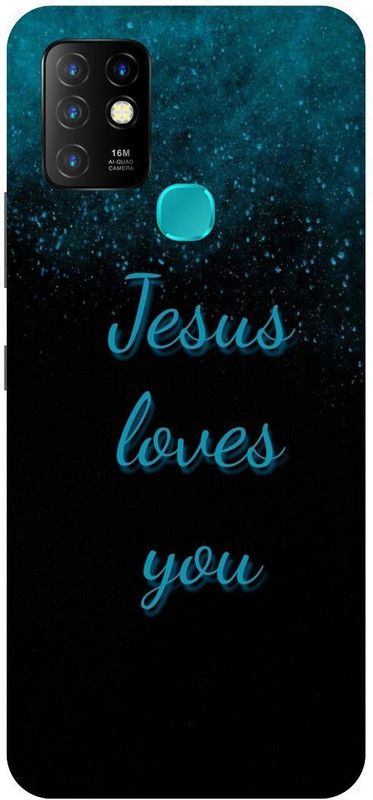 FIKORA Back Cover for Infinix Hot 10, X682B, JESUS, CROSS  (Blue, Hard Case, Pack of: 1)