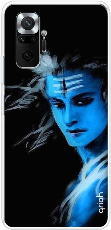QRIOH Back Cover for Redmi Note 10 Pro Max  (Black, Blue, Grip Case, Silicon, Pack of: 1)