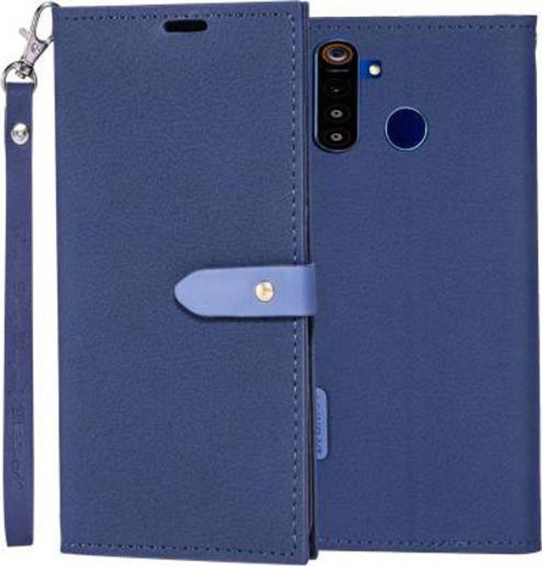 YAYAVAR Flip Cover for Realme Narzo 10, Realme 5, Realme 5s, Realme 5i  (Blue, Shock Proof, Pack of: 1)