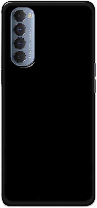 NDCOM Back Cover for OPPO Reno4 Pro Solid Black Printed  (Multicolor, Hard Case, Pack of: 1)