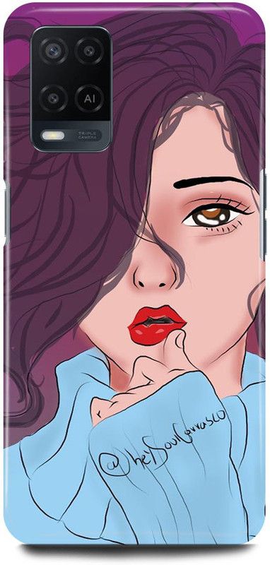 FRONK Back Cover for OPPO A54, CPH2239, GIRL, CUTE, GIRL, LOVELY, GIRL, ANIME, LOVE  (Blue, Hard Case, Pack of: 1)