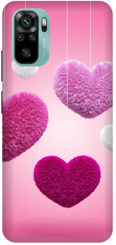 UMPRINT Back Cover for Redmi Note10/M2101K7AI Pink heart, Love Printed Back Cover  (Multicolor, Hard Case, Pack of: 1)