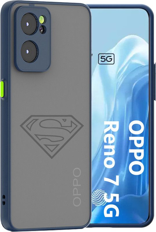 Lilliput Back Cover for RENO 7 5G  (Blue, Matte Finish)