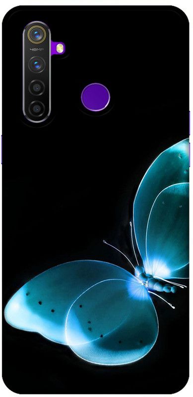REALKING Back Cover for Realme 5  (Black, Blue, Grip Case, Silicon, Pack of: 1)