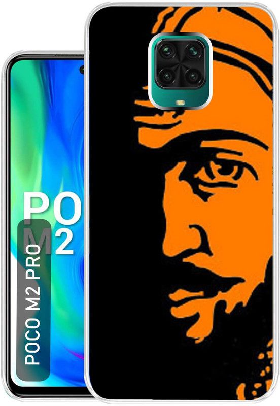 Case Club Back Cover for poco m2 pro  (Orange, Black, Grip Case, Silicon, Pack of: 1)