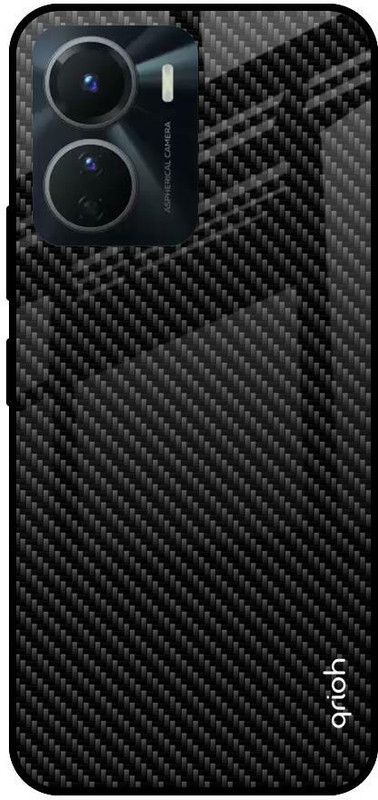 QRIOH Glass Back Cover for Vivo Y16  (Multicolor, Grip Case, Pack of: 1)