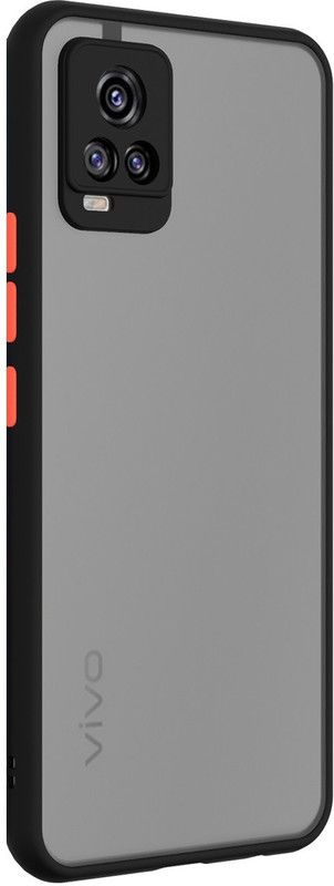 Wideals Back Cover for Vivo V20 Pro Reinforced Translucent Matte Case With Lens Protection Cap  (Black, Camera Bump Protector, Pack of: 1)