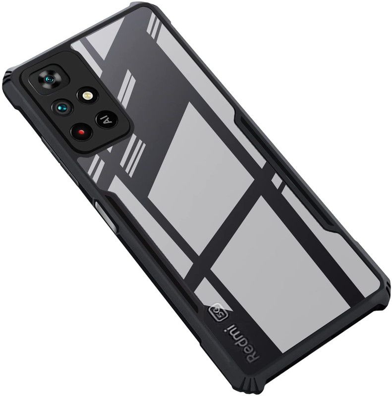 xykos Back Cover for Poco M4 Pro 5G| Shockproof Crystal Clear |Transparent Case Cover  (Black, Grip Case)