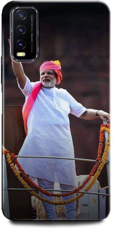 INDICRAFT Back Cover for Vivo Y12G, V2068 NARENDRA MODI, PRIME MINISTER OF INDIA, BJP, PM  (Multicolor, Dual Protection, Pack of: 1)