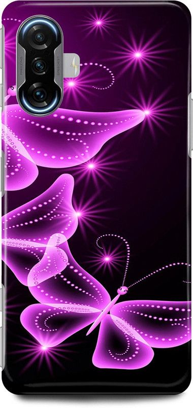 play fast Back Cover for POCO F3 GT BUTTERFLY, COLORFUL, BUTTERFLY  (Purple, Hard Case, Pack of: 1)