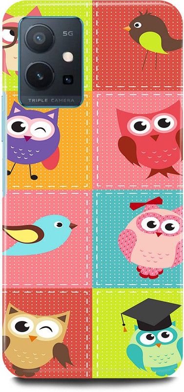 play fast Back Cover for Vivo y75 5G, V2142 OWL, NIGHT, WATCH, CARTOON, OWL, TRIPPY, OWL  (Multicolor, Hard Case, Pack of: 1)