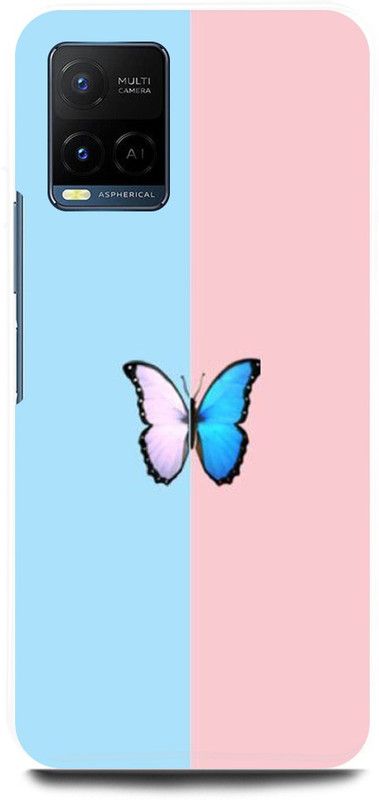 play fast Back Cover for Vivo Y33T, V2146 BLUE, BUTTERFLY, COLORFUL  (Multicolor, Hard Case, Pack of: 1)