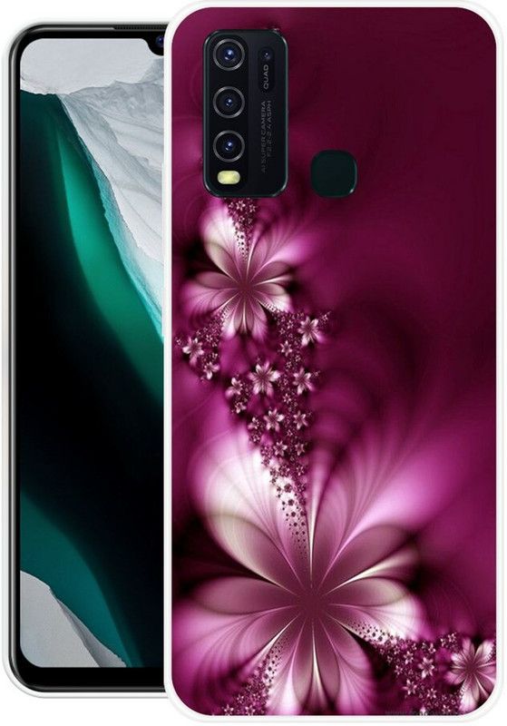 KLC Back Cover for Vivo Y30, Vivo Y50  (Purple, White, Grip Case, Silicon)