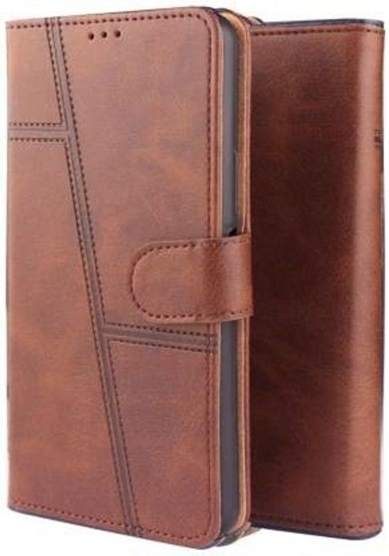 NIMMIKA ENTERPRISES Flip Cover for Realme GT 5G Flip Cover  (Brown, Dual Protection, Pack of: 1)