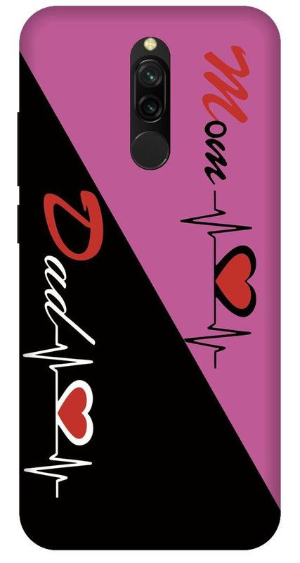 SSMORYA Back Cover for Mi Redmi 8 Mom Dad Love Printed Back Cover  (Multicolor, Waterproof, Pack of: 1)