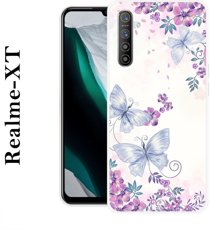 REALKING Back Cover for Realme XT  (White, Pink, Grip Case, Silicon)