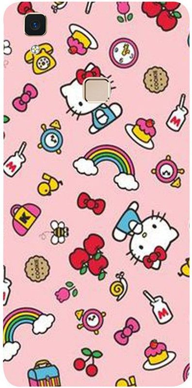 Golden Mask Back Cover for Vivo V3 Max Hello kitty with Cake  (Multicolor, Waterproof, Silicon, Pack of: 1)