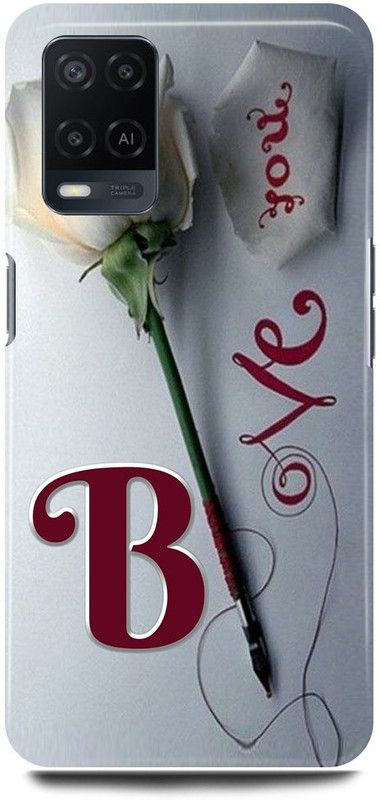 FRONK Back Cover for OPPO A54, CPH2239, B, NAME, LETTER, ALPHABET, LOVE  (Silver, Hard Case, Pack of: 1)