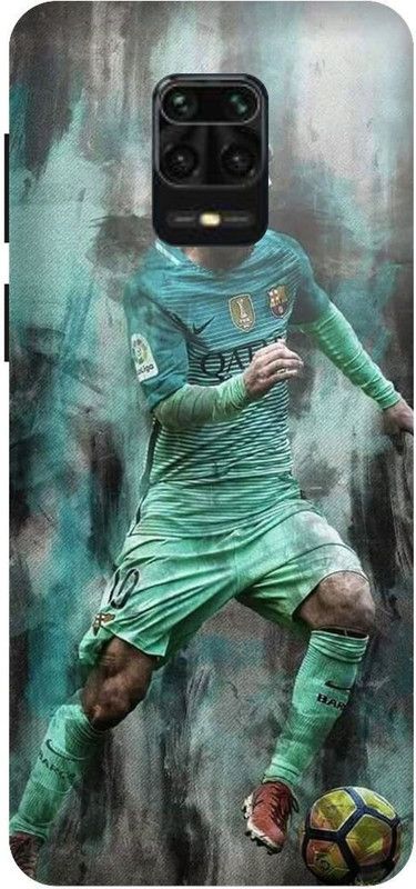 KARJUN Back Cover for Mi Redmi Note 9 Pro Max (Messi 10 FCB) Printed Case Cover  (Multicolor, Hard Case, Pack of: 1)