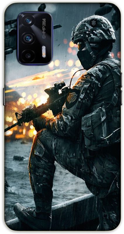 iprinto Back Cover for Realme GT 5G, Realme X7 Max 5G Indian Army Back Cover  (Black, Hard Case)