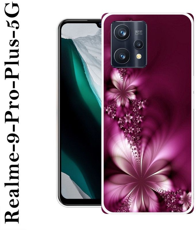 SHIVKUDI Back Cover for Realme 9 Pro Plus 5G  (Purple, White, Grip Case, Silicon)