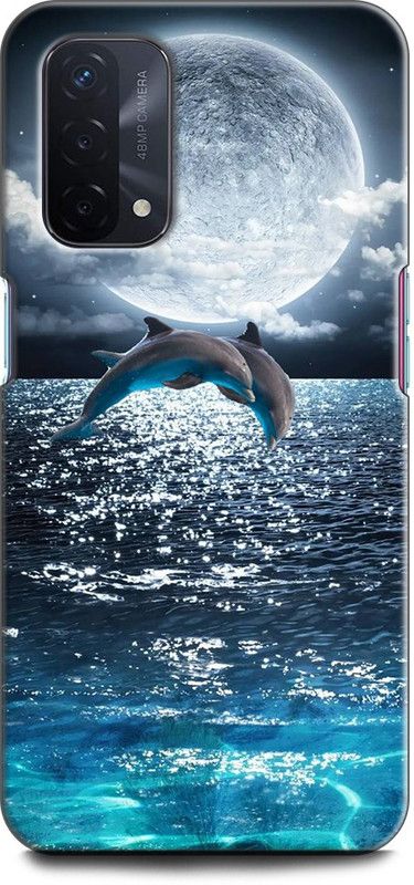 Afterglow Back Cover for Oppo A74 5G DOLPHIN, FISH, MOON, WATER, NATURE, NIGHT, COOL, WALLPAERS  (Multicolor, Shock Proof, Pack of: 1)