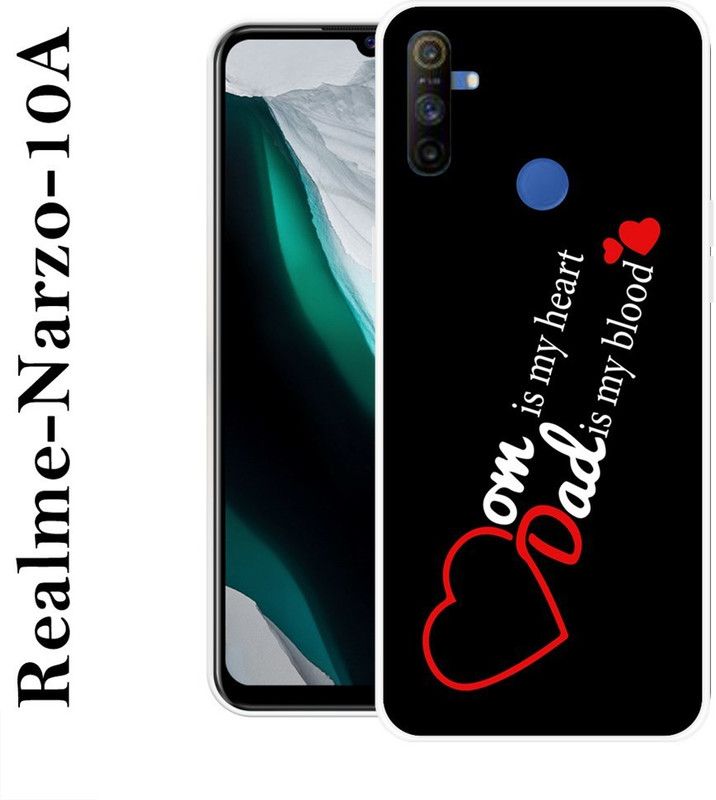 SUPERCASE Back Cover for Realme Narzo 10A  (Black, White, Grip Case, Silicon)
