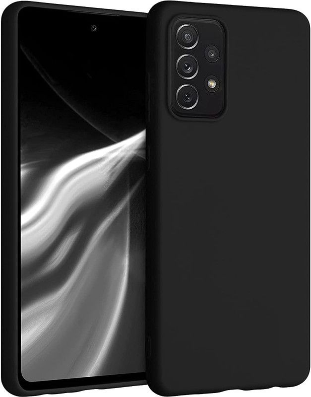 NIMMIKA ENTERPRISES Back Cover for samsung galaxy a72 4g soft black back cover  (Black, Shock Proof, Silicon, Pack of: 1)