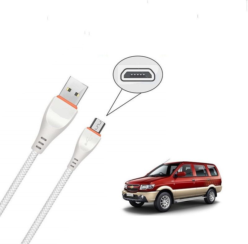 KOZDIKO Micro USB Cable 1 m USB Micro Cable V3.1 3.1 A 1.02 m Micro USB Cable (Compatible with Redmi,Realme,OPPO,SAM,Vivo,Nokia,Infinix,Mobistar, For Chevrolet Tavera  (Compatible with Mobile, Laptop, Car, White, One Cable)