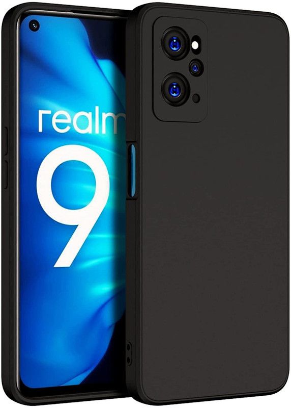 S-Softline Back Cover for Realme 9i, Flexible Candy Drop Protection  (Black, Silicon, Pack of: 1)