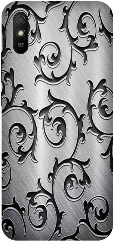 UMPRINT Back Cover for Redmi 9A/M2006C3LI Silver Grey Steel Background Printed Back Cover  (Multicolor, Hard Case, Pack of: 1)