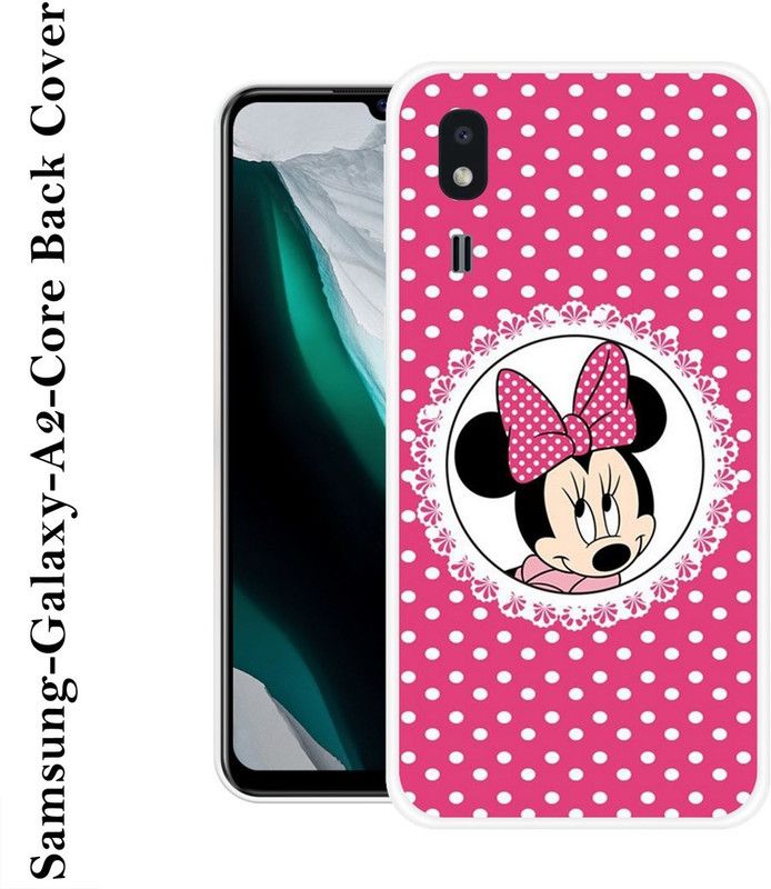 SHIVKUDI Back Cover for Samsung Galaxy A2 Core  (Pink, White, Silicon)