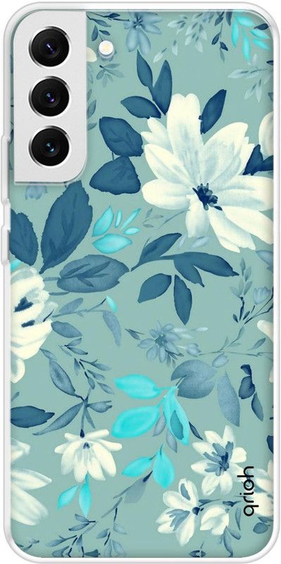 QRIOH Back Cover for Samsung Galaxy S22 5G  (Blue, Grey, Grip Case, Silicon, Pack of: 1)