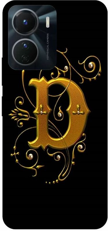 COVERJET Back Cover for VIVO Y16-D- NAME- LETTER- ALPHABET- GOLDEN  (Gold, Hard Case, Pack of: 1)