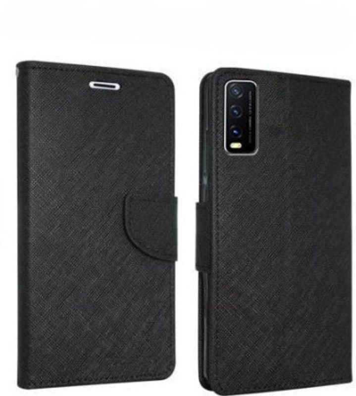 Aleppo Flip Cover for Vivo Y20G  (Black, Dual Protection)