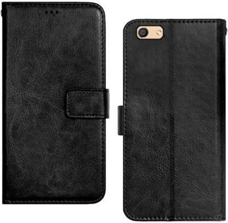 Casely Flip Cover for Oppo F3 Dual Selfie Camera Flip Cover Leather Magnetic Flip Wallet Case Cover  (Black, Dual Protection, Pack of: 1)