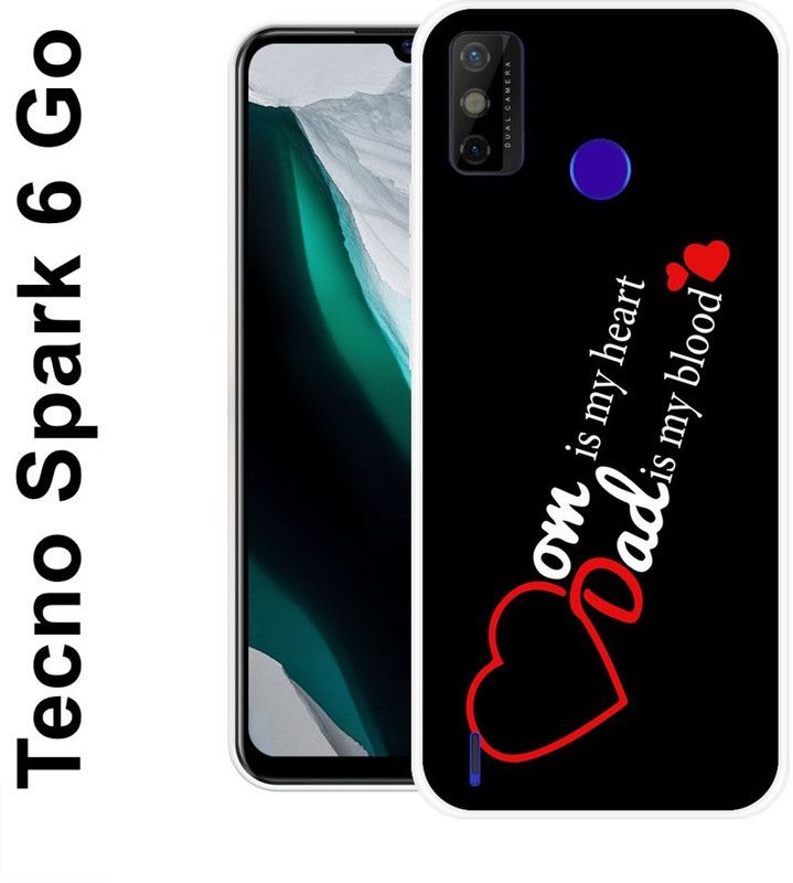 REALKING Back Cover for Tecno Spark 6 Go, Tecno Spark Go 2021  (Black, White, Grip Case, Silicon)