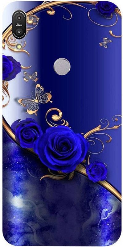 Golden Mask Back Cover for Asus Zenfone Max Pro M1 Blus Background Blue Rose  (Multicolor, Waterproof, Silicon)