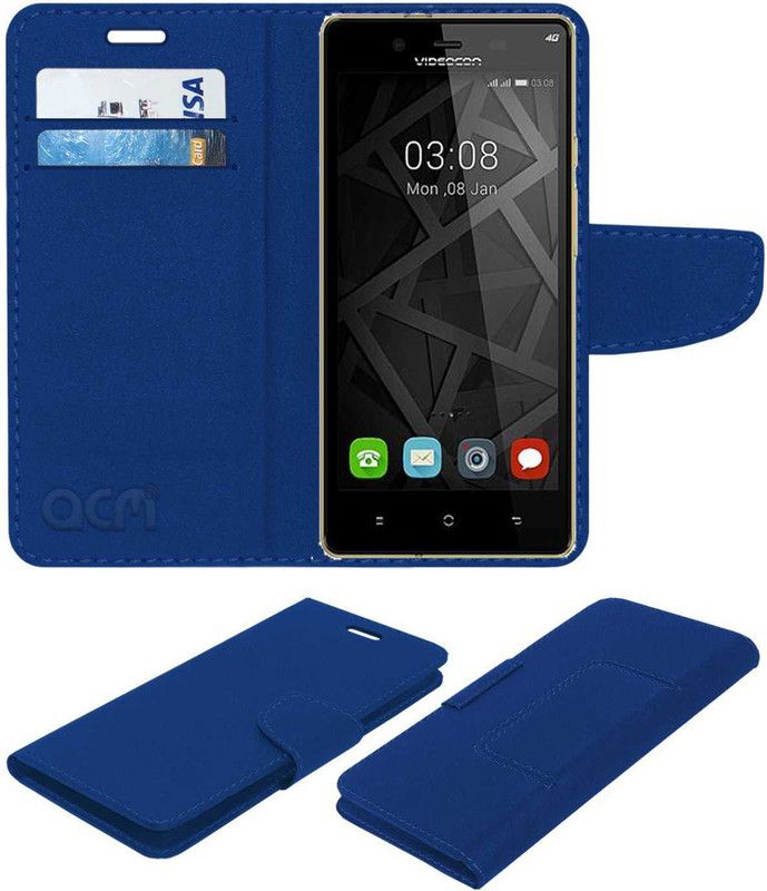 ACM Flip Cover for Videocon Z55 Krypton  (Blue, Cases with Holder, Pack of: 1)