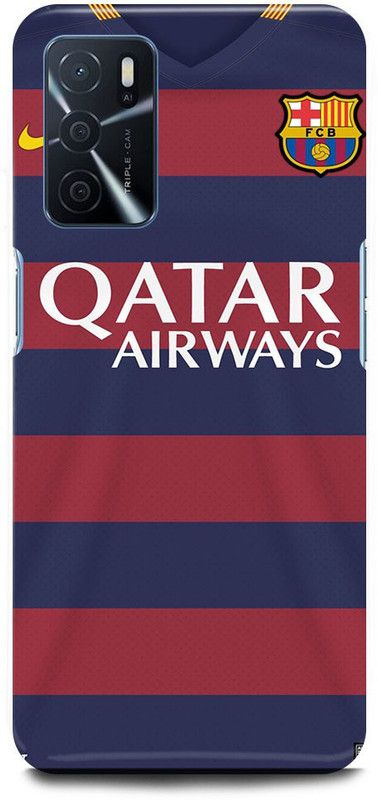 FUGGA Back Cover for OPPO A16, QATAR, AIRWAYS, JERSY, SYMBOL, BARCELONA, FOOTBALL  (Pink, Hard Case, Pack of: 1)