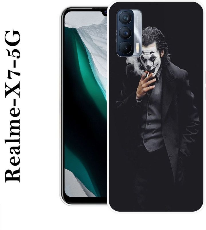 SHIVKUDI Back Cover for Realme X7 5G  (Black, Grip Case, Silicon)