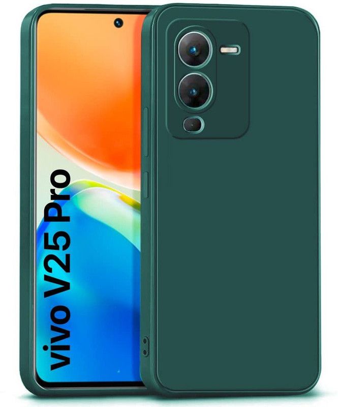 KARENCY Back Cover for Vivo V25 Pro  (Green, Camera Bump Protector, Silicon, Pack of: 1)