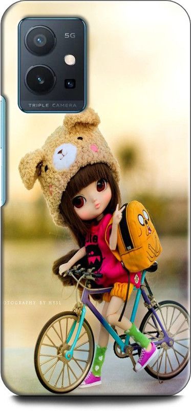 KEYCENT Back Cover for Vivo Y75 5G GIRL, ANIME, PINK, LOVELY GIRL, CARTOON, CUTE GIRL, DOLL  (Multicolor, Shock Proof, Pack of: 1)