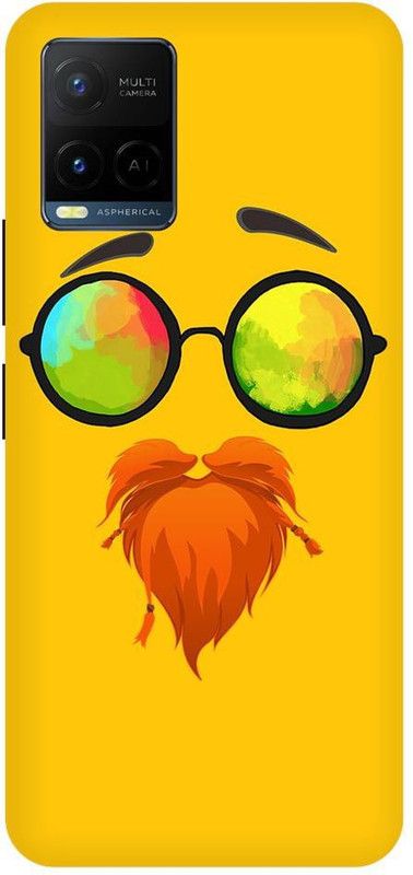 Bluvver Back Cover for Vivo Y21,V2111, Printed Emoji Face Yellow Back Cover  (Multicolor, Hard Case, Pack of: 1)